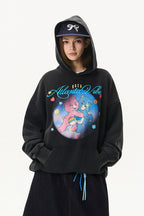 Distressed Teddy Puff Hoodie