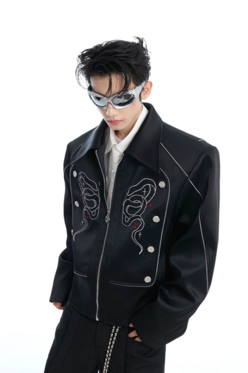 Sequin Embroidered Track Jacket