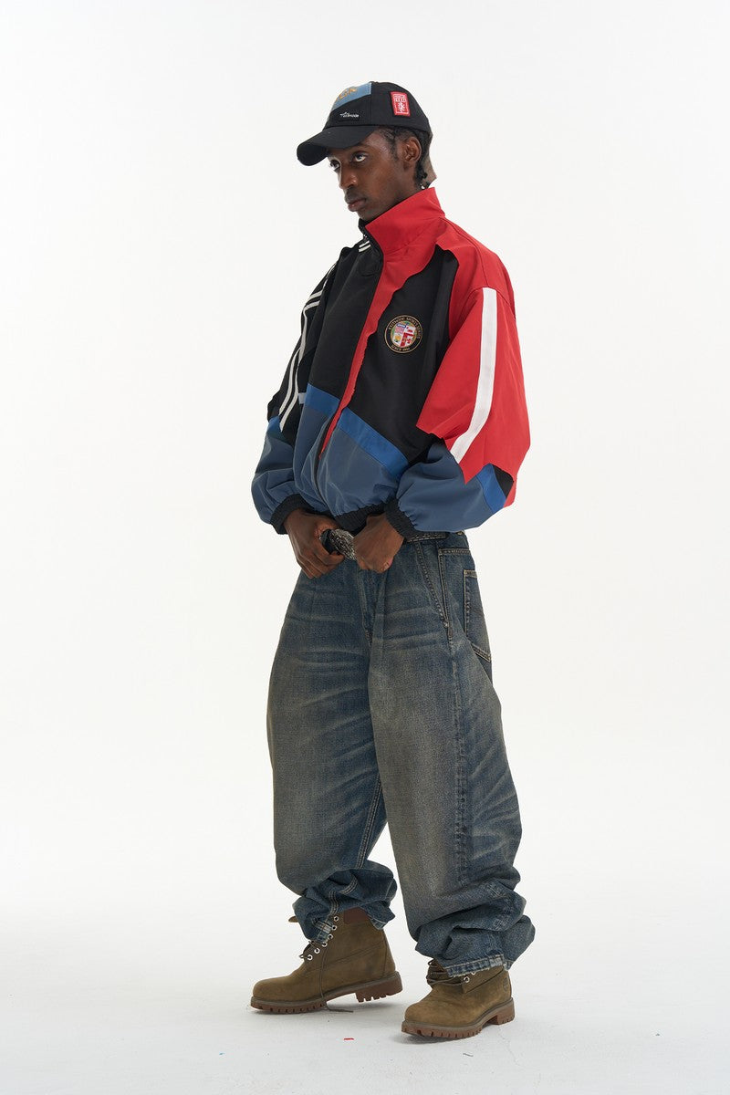 Raw Edge Panel Track Jacket