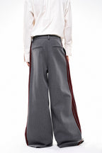 Striped Wide Leg Suit Trousers