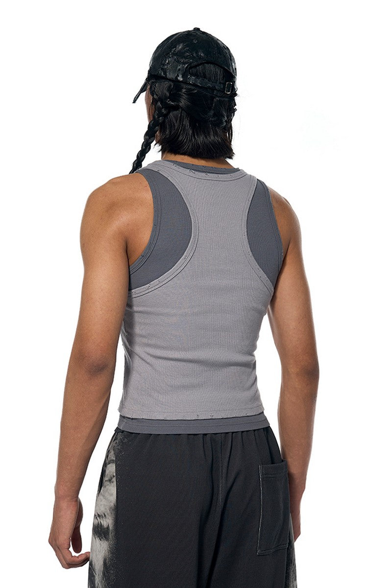 Layered Distressed Fitted Tank