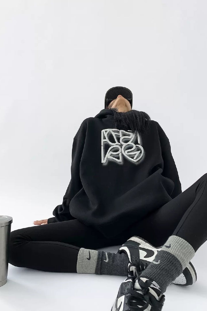 Abstract Loose Hoodie