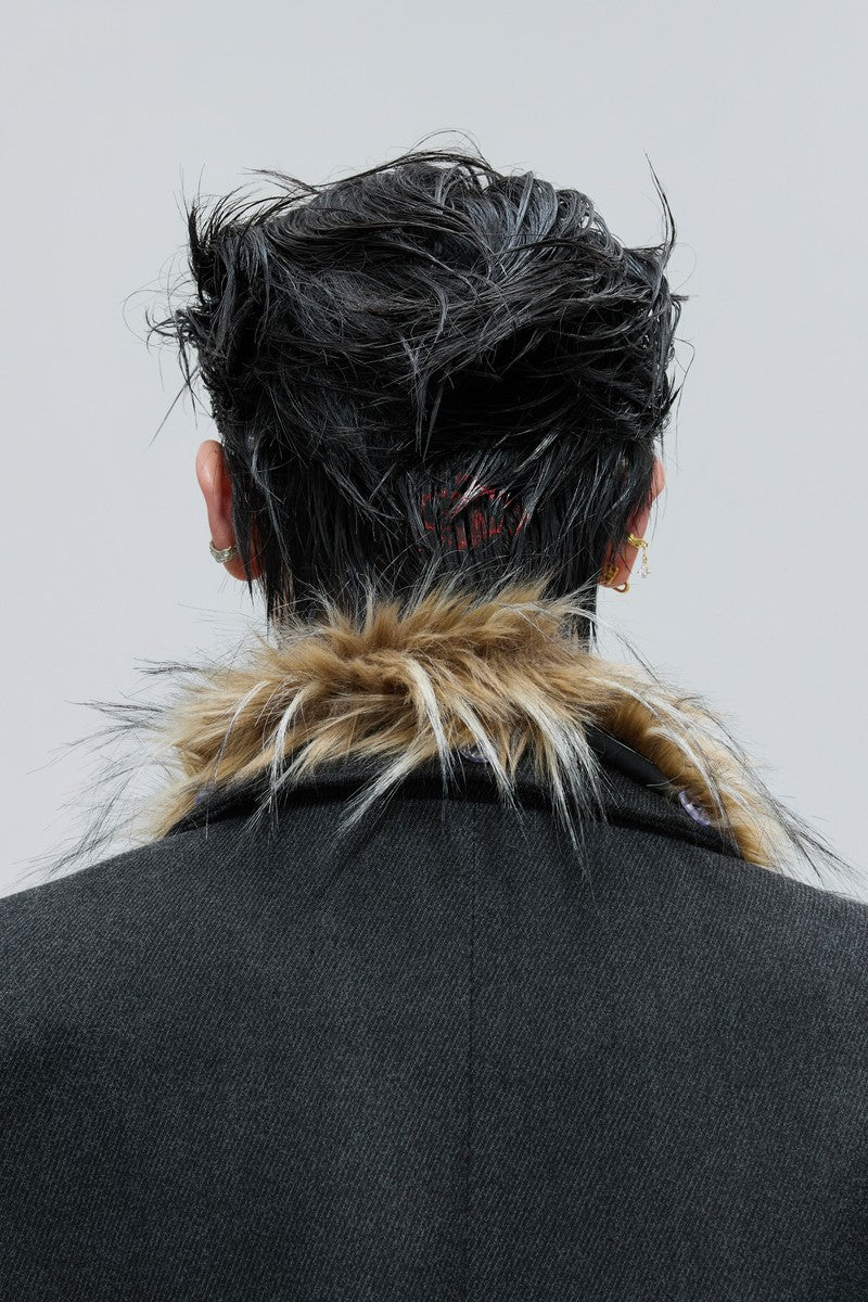 Fur Collar Wool Blazer Jacket