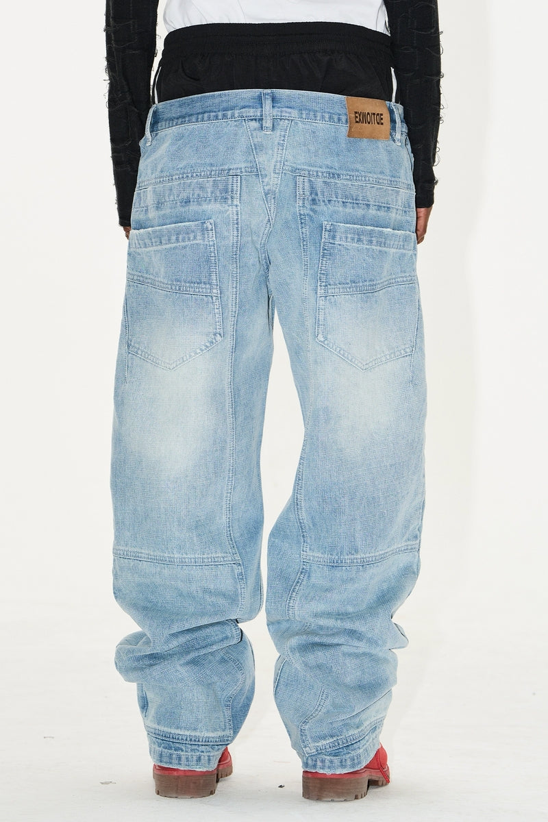 Double Waist Distorted Lumber Jeans