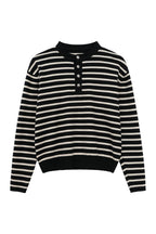 Striped Henley Wool Sweater