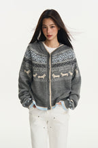 Fair Isle Knit Hoodie