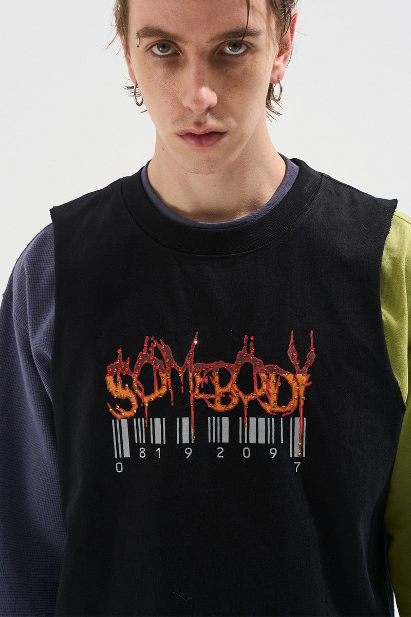 Layered Rhinestone Graphic Tee