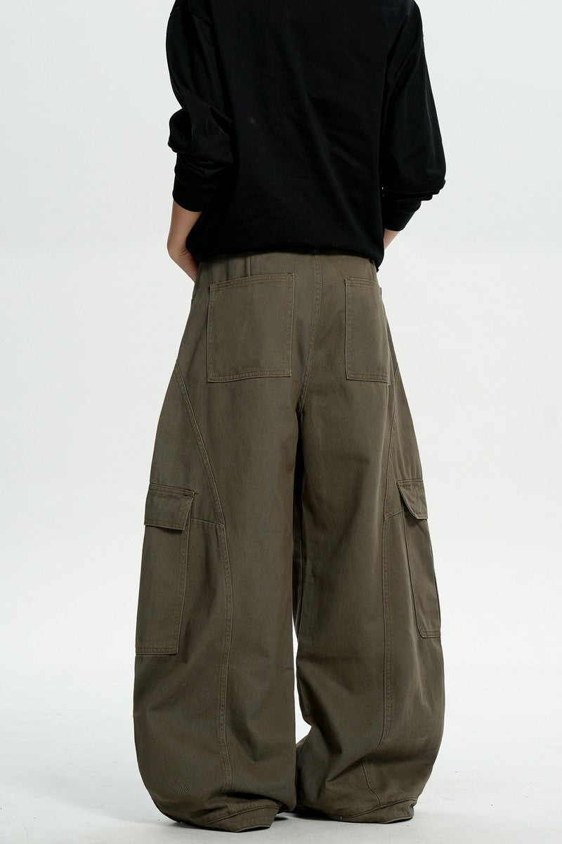 Brown Deconstructed Cargo Pants