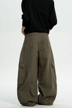 Brown Deconstructed Cargo Pants