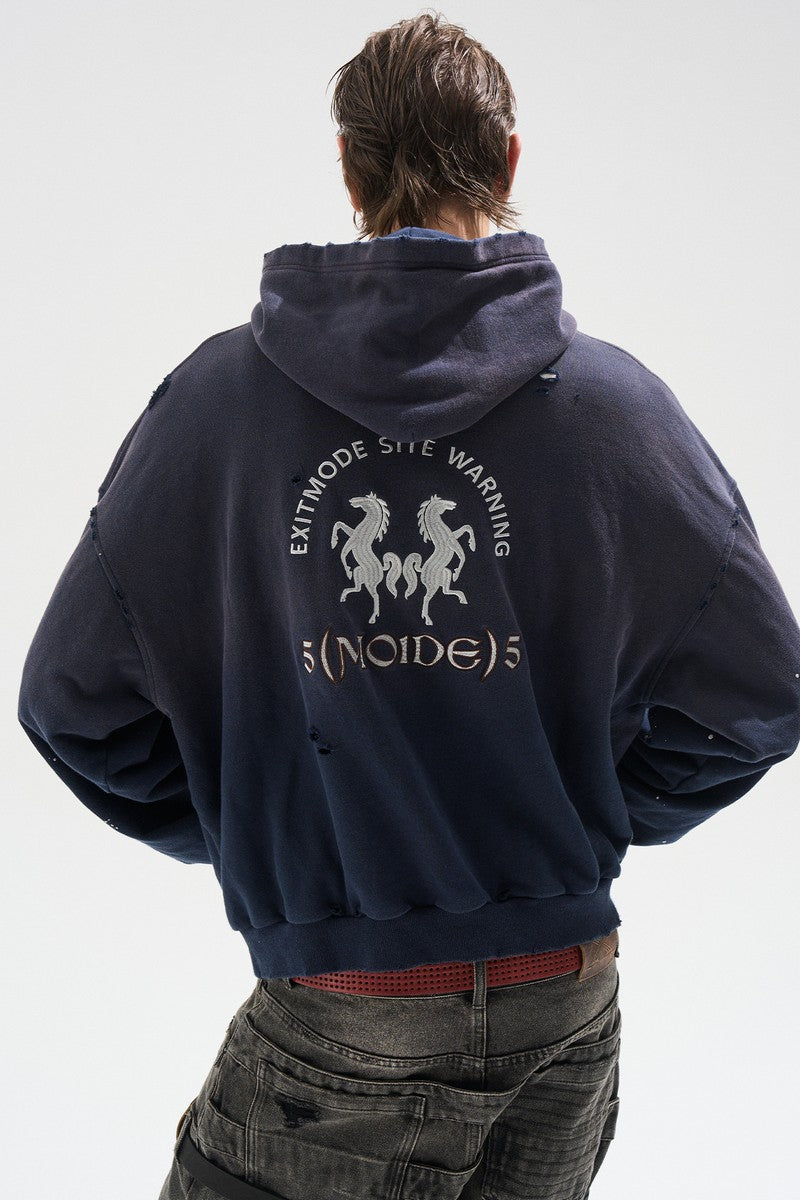 Washed Patch Hoodie Jacket
