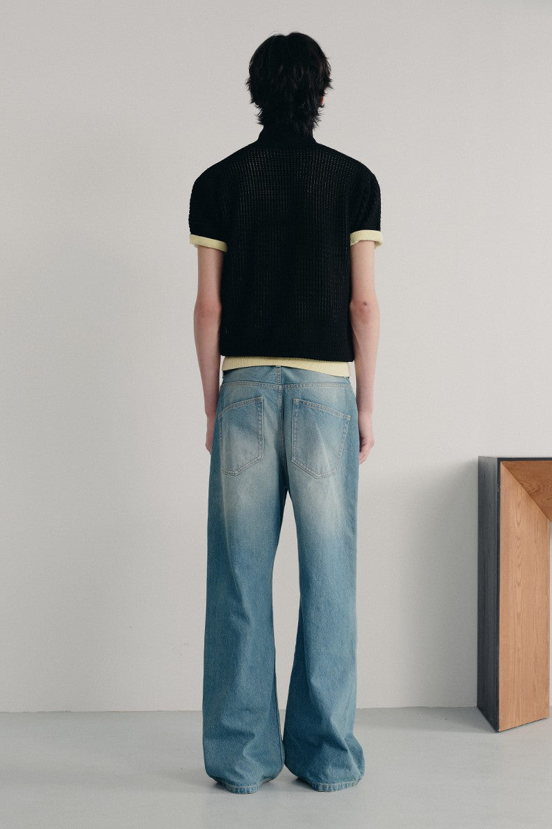 Vintage Washed Straight Jeans
