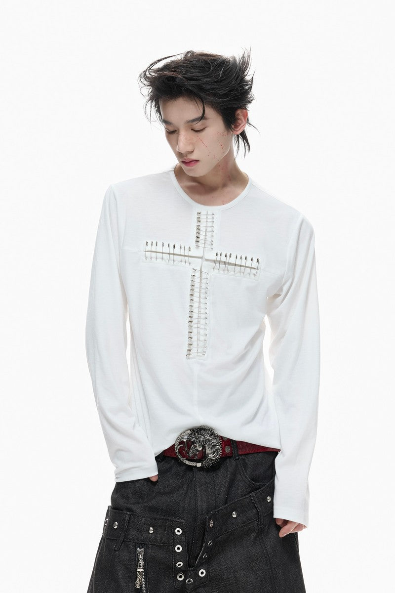 Cross Pin Henley Shirt