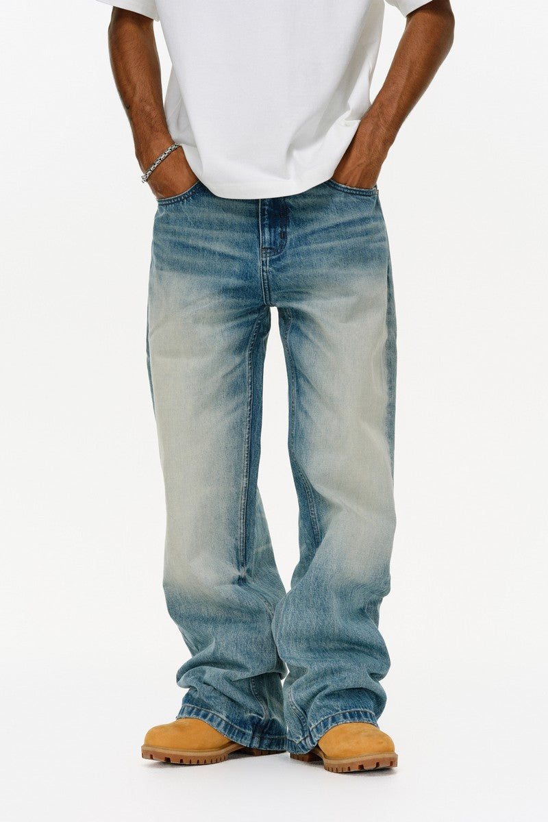 Washed Blue Vintage Straight Jeans