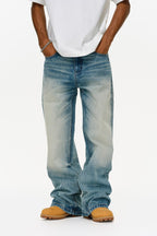 Washed Blue Vintage Straight Jeans