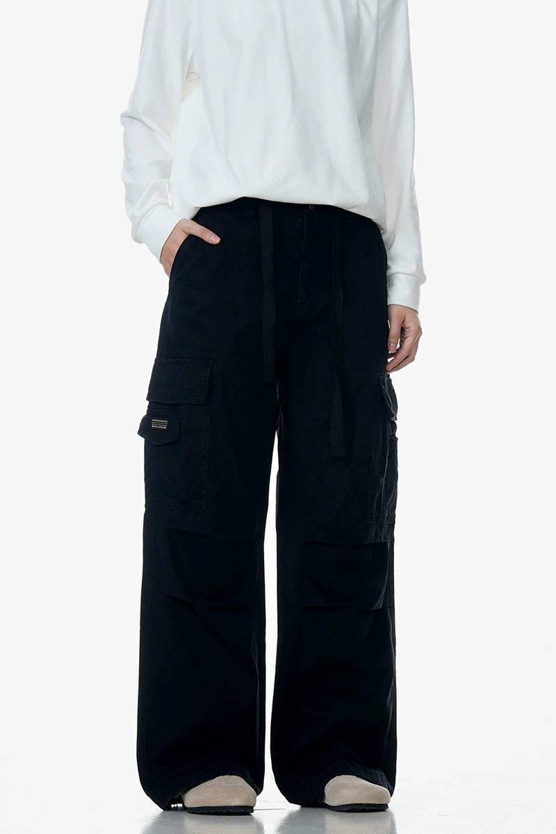 Wrinkled Multi-Pocket Cargo Pants