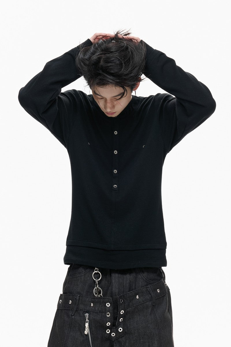 Layered Button Long Sleeve