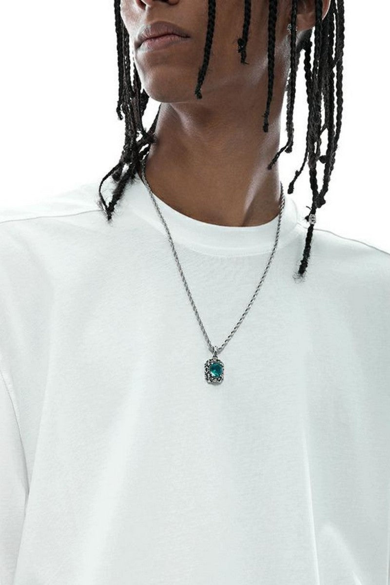 Vintage Emerald Pendant Necklace