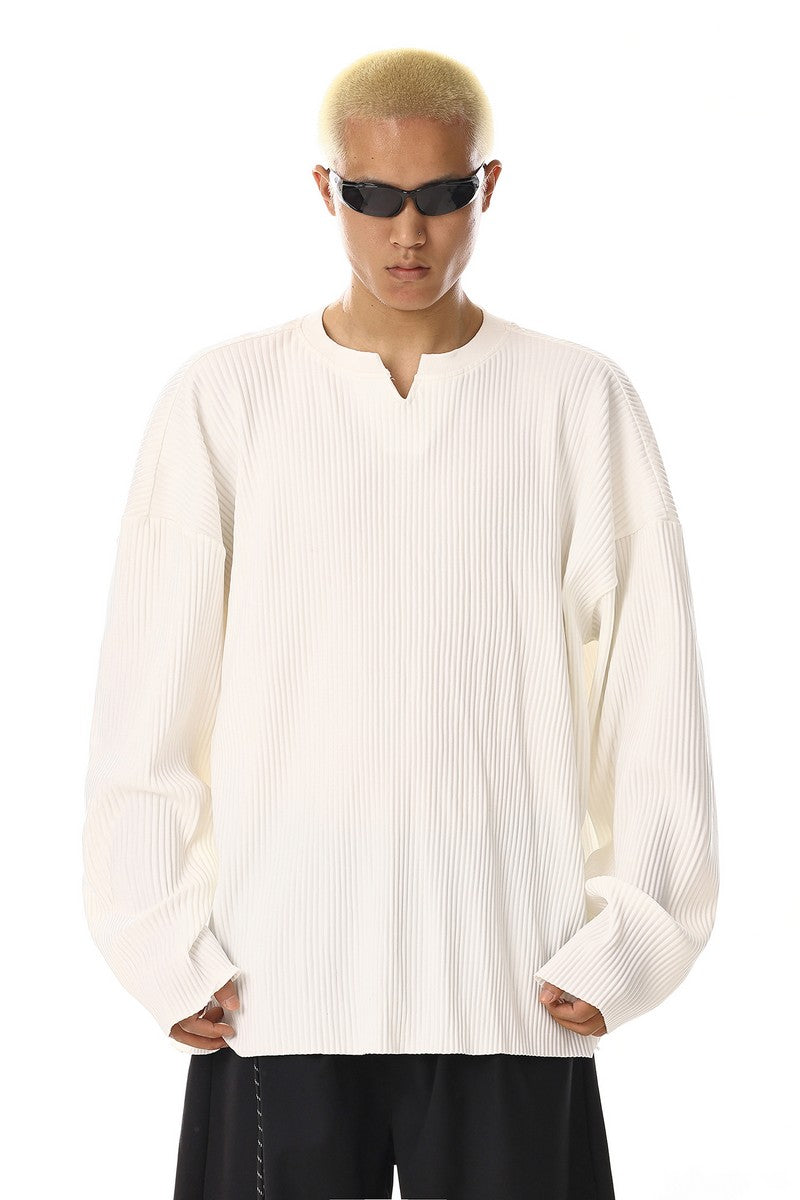 V Neck Drape Long Sleeve Tee