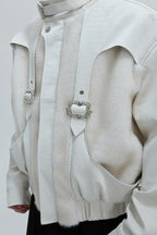 Crocodile Fleece Biker Jacket