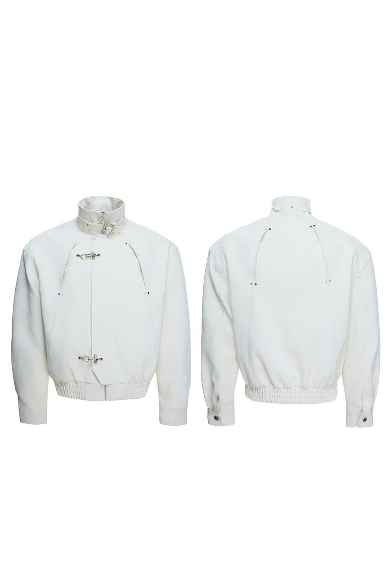 Snakeskin Panel Bomber Jacket