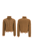 Embellished Cyber Turtleneck Sweater