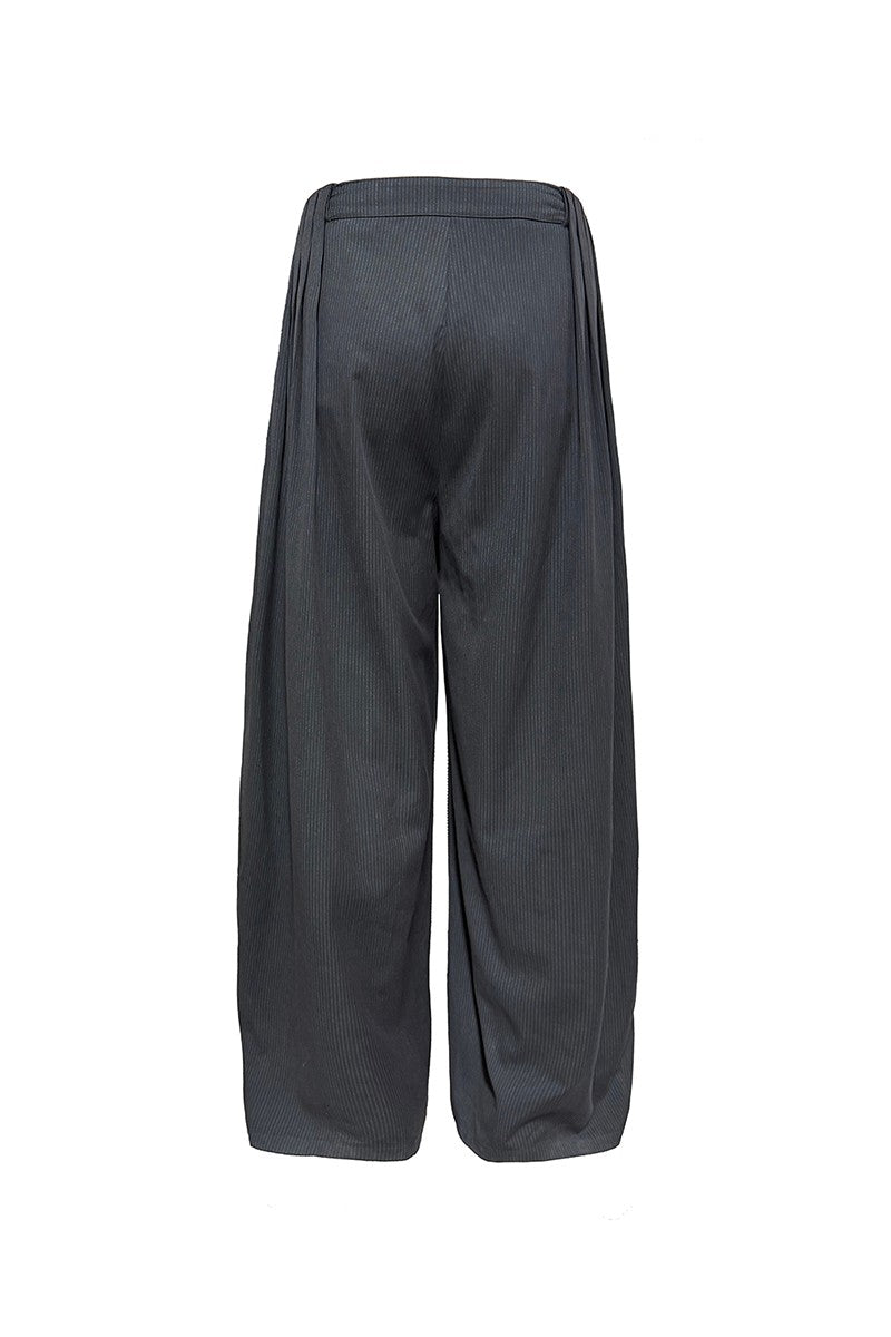 Striped Pleated Wide Leg Pants