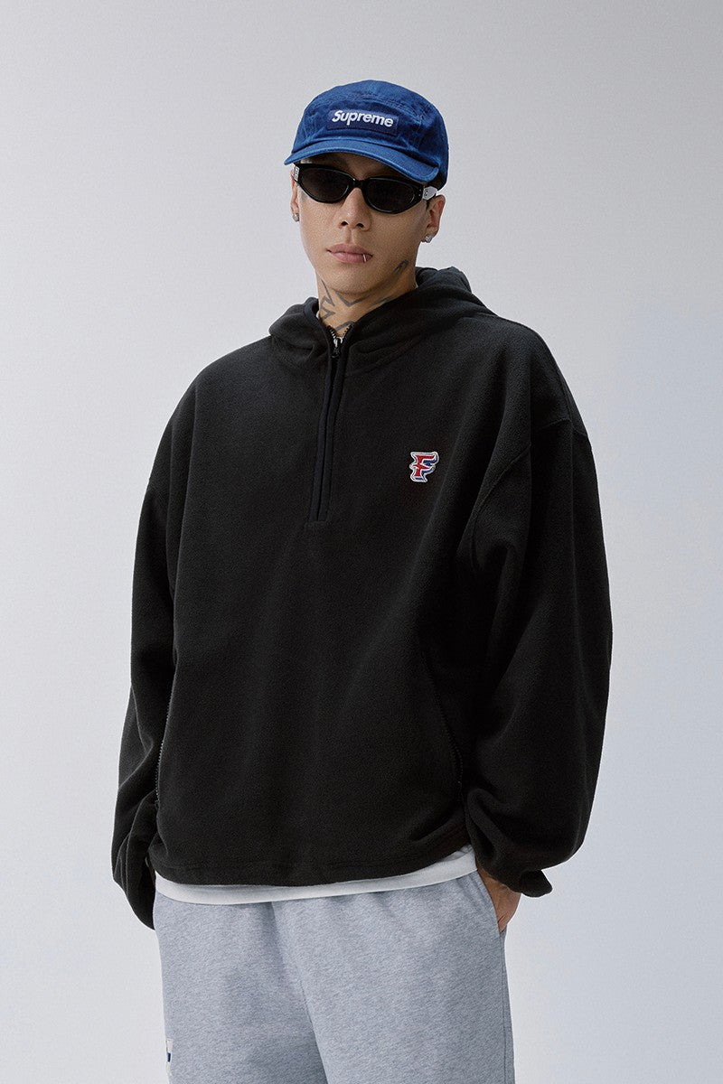 Vintage Fleece Half Zip Hoodie