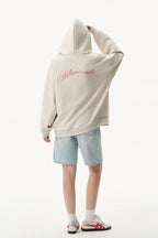 Double Hood Embroidered Zip Hoodie