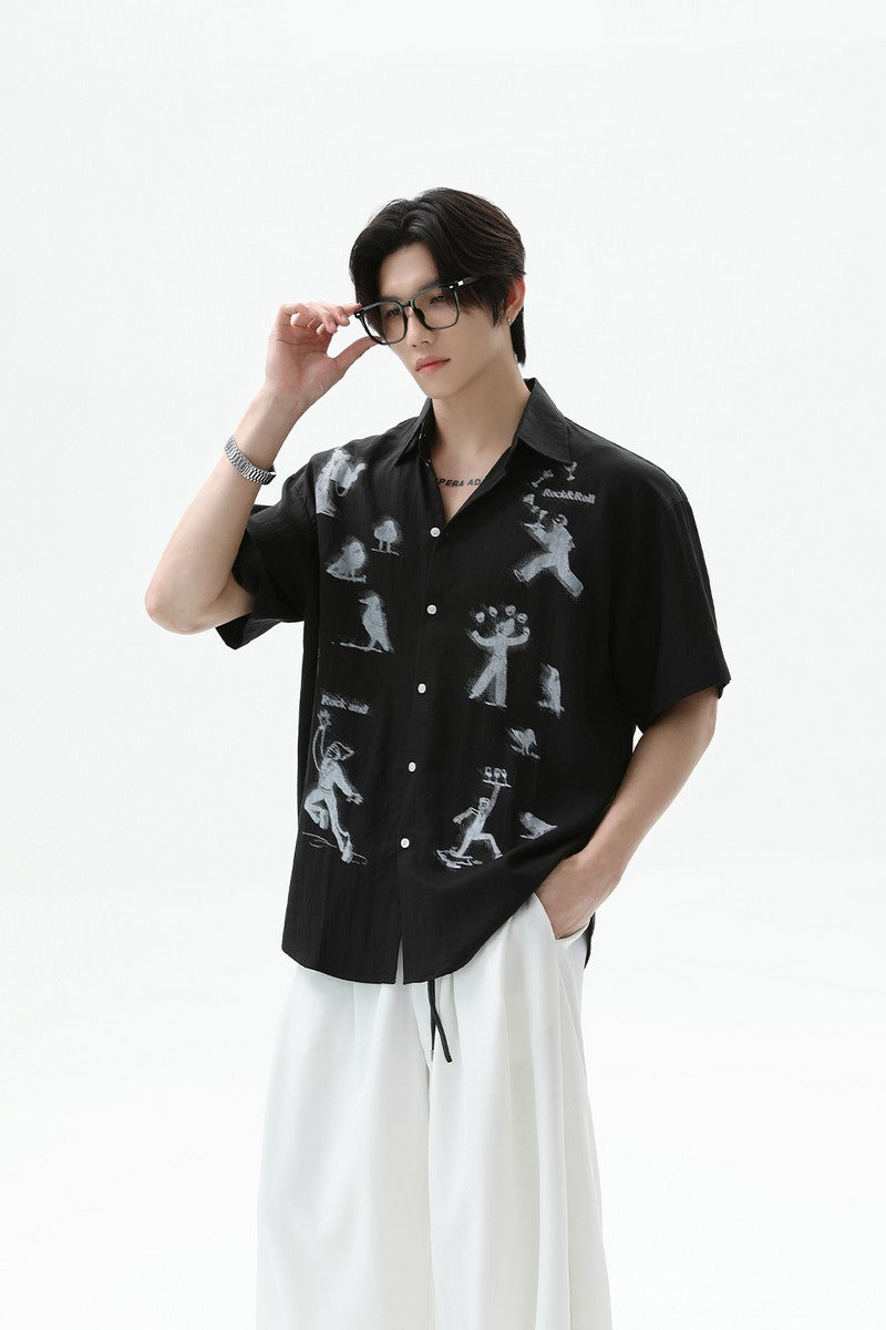 Tencel Phantom Print Short Sleeve Shirt