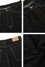 Raw Denim Wide Leg Jeans