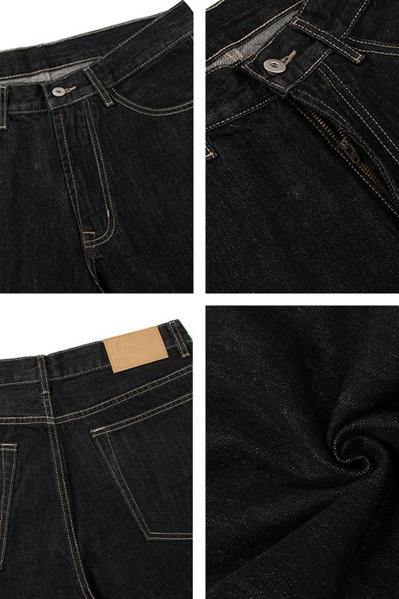 Raw Denim Wide Leg Jeans
