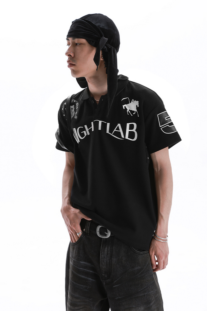 Studded Skull Polo Shirt