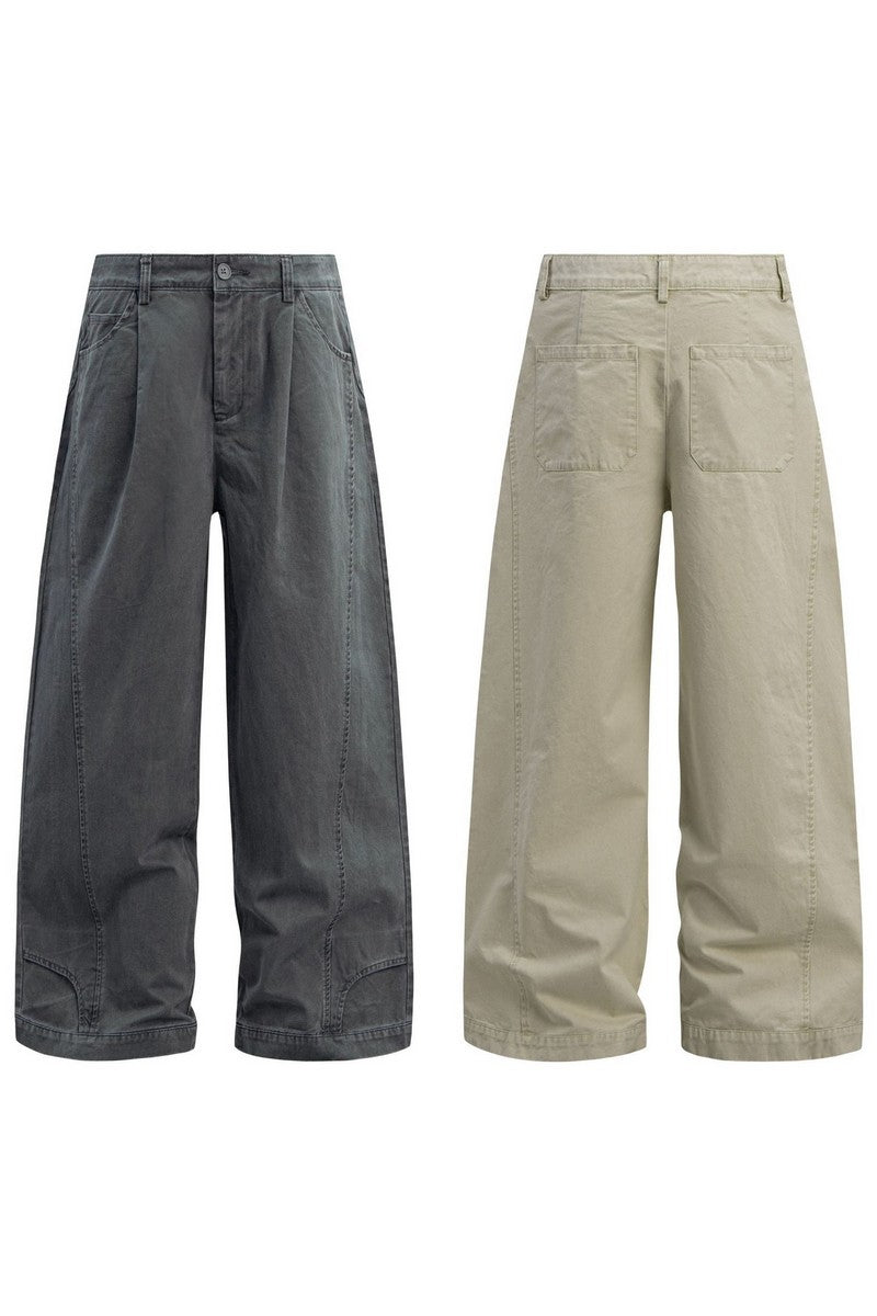 Washed Straight Work Pants