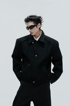 Asymmetrical Plush Wool Jacket