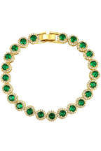 Gold Green Gem Tennis Bracelet