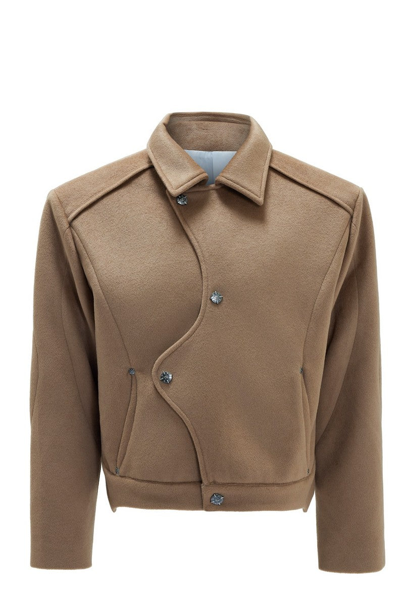 Asymmetrical Plush Wool Jacket