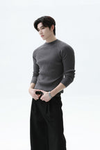 Ribbed Slim Fit Knit Tee