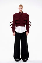 Utility Strap Padded Biker Jacket