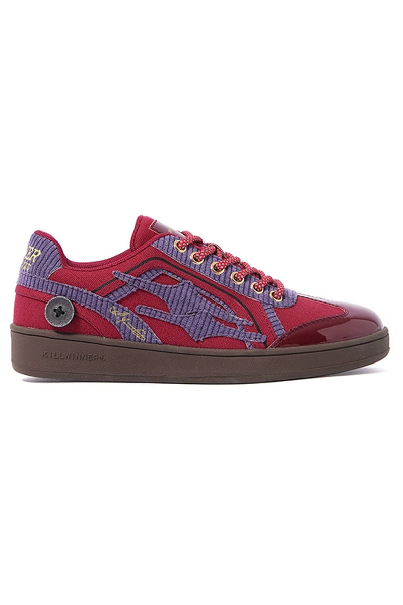 Coral Red Retro Trainer Sneakers