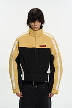 Colorblock Cropped Biker Jacket