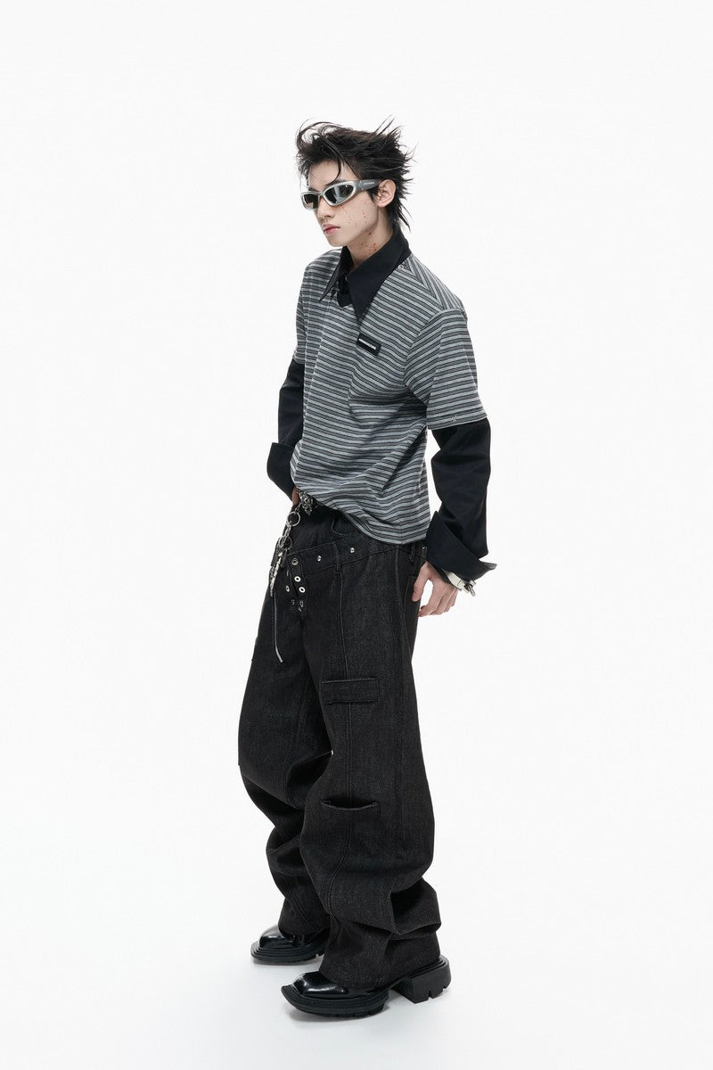 Colorblock Layered Polo Shirt