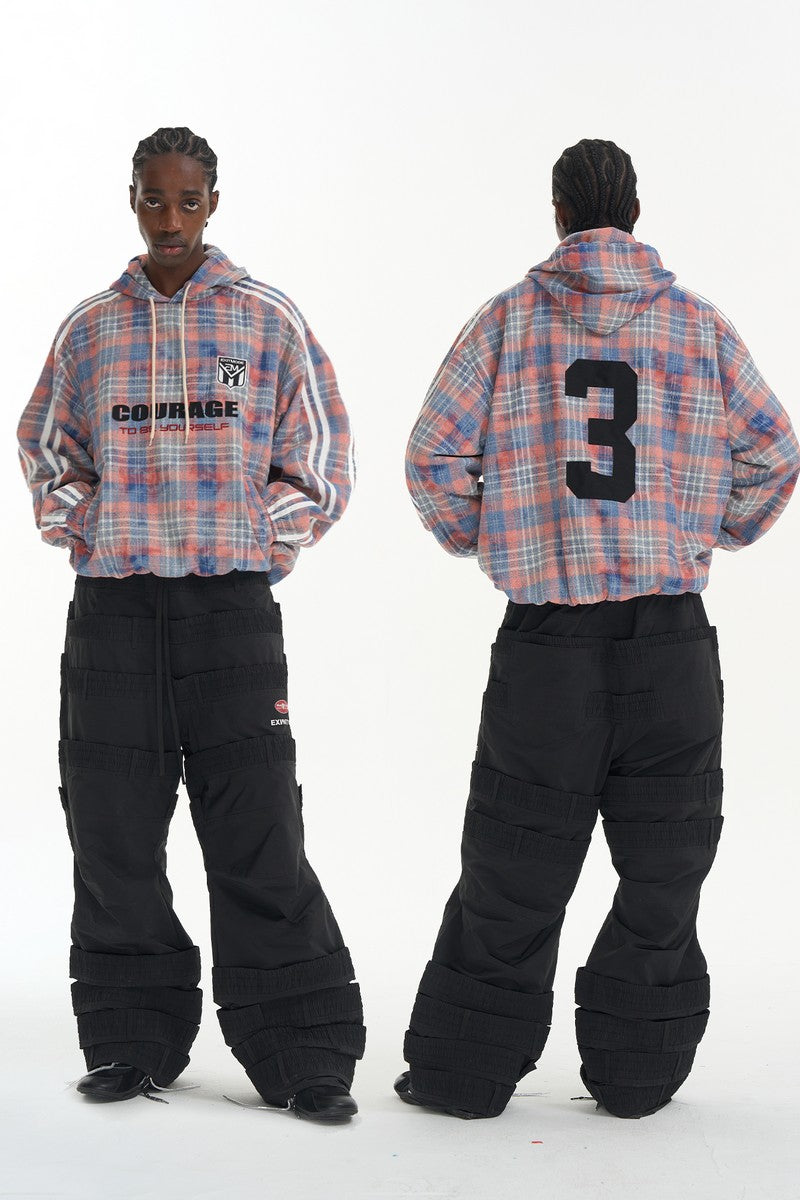 Plaid Patch Pullover Sweatshirt