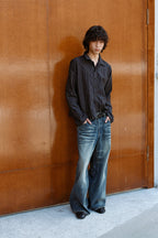 Textured Striped Overshirt