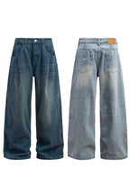 Double Pleat Baggy Jeans