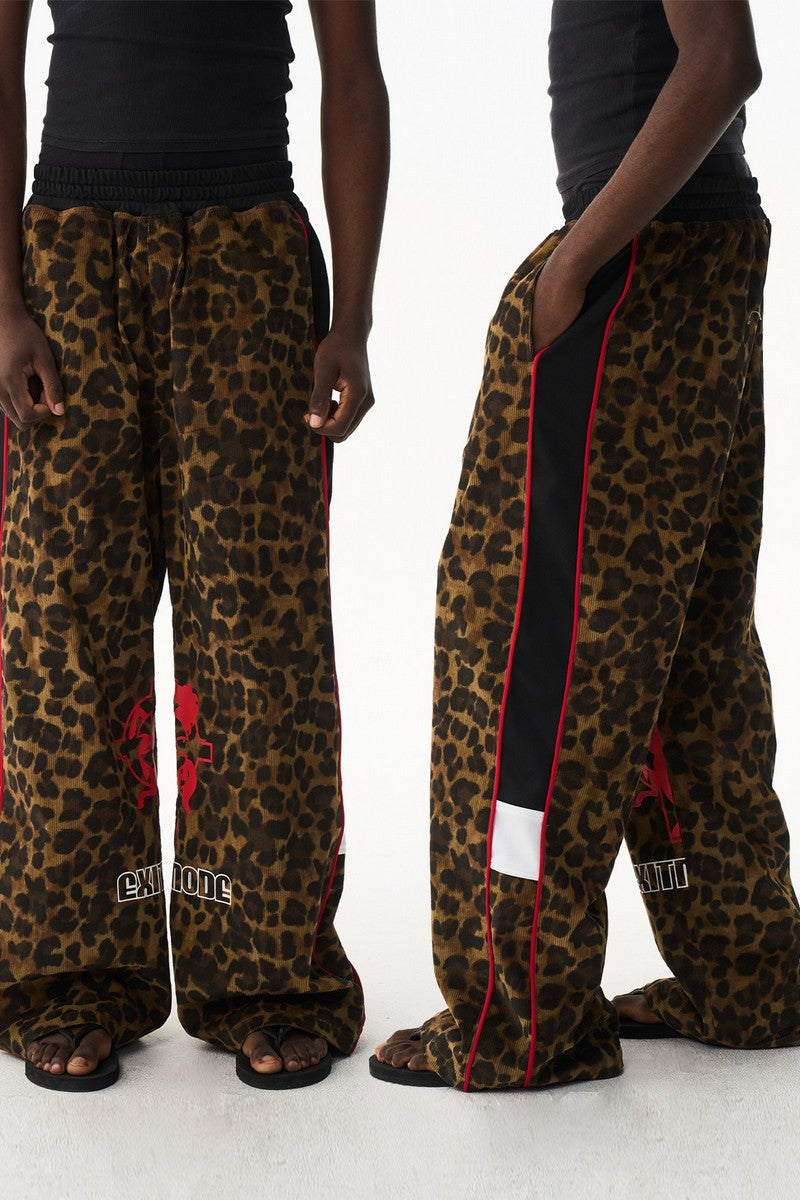 Leopard Print Straight Sweatpants