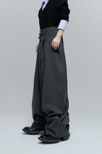 Deconstructed Striped Wide Leg Trousers
