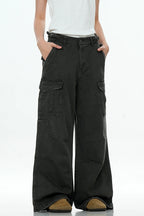 Textured Multi-Pocket Cargo Pants