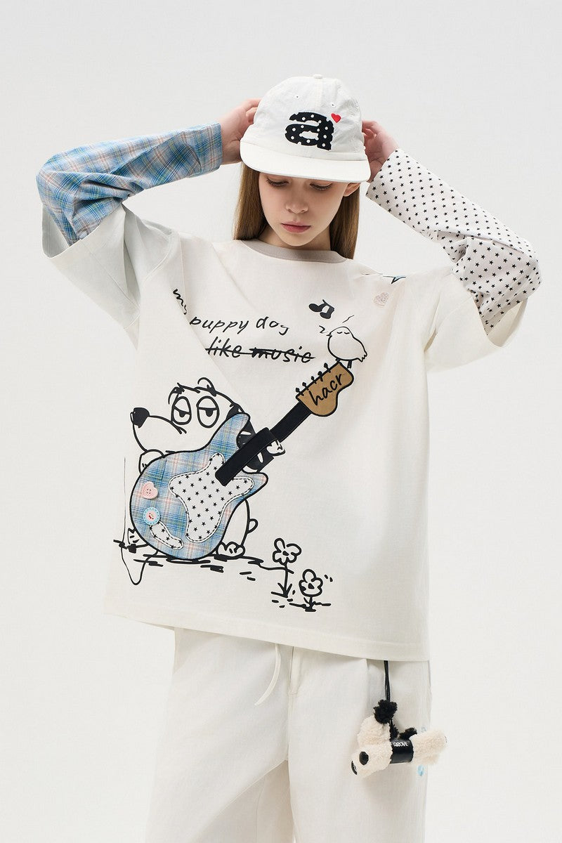 Guitar Dog Layered Longsleeve