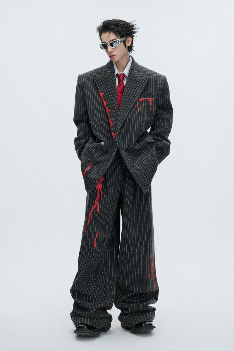 Vintage Stripe Wool Trousers