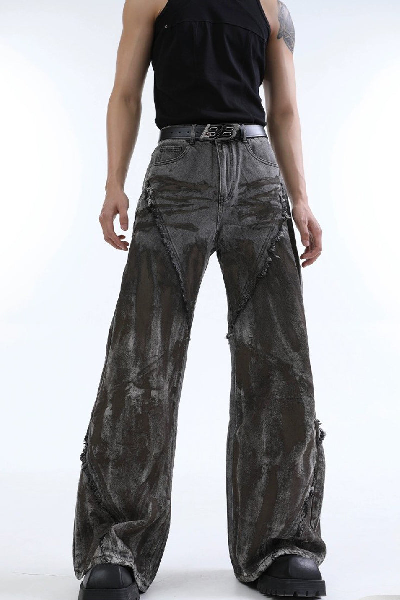 Distressed Fringe Pants